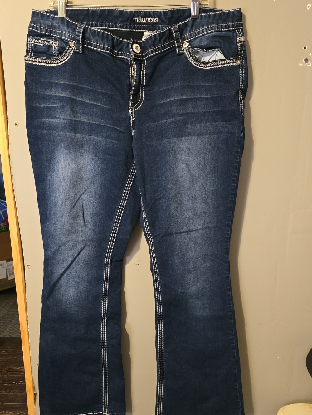 Maurices Dark Indigo Bootcut Jeans with Contrast Stitching